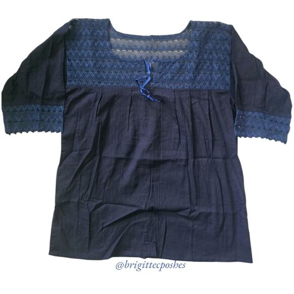 HANDMADE Traditional Laced Mexican Blouse - Picture 7 of 12